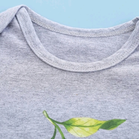 New Shein Baby 12-18 mos Orange Fruit Cotton Blend Outfit, Gray 12 - 18 months - Picture 4 of 8